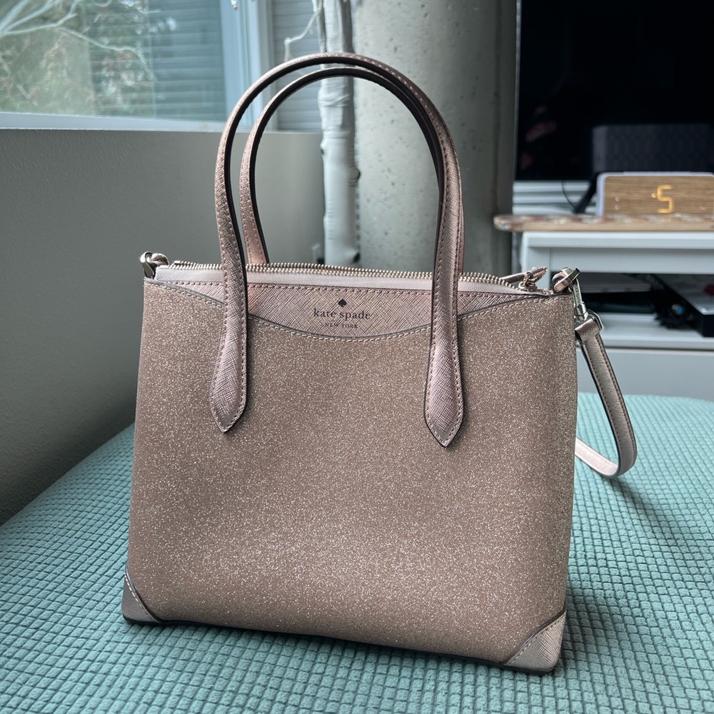 Kate Spade Rose Gold Glitter/Metallic Crossbody Purse